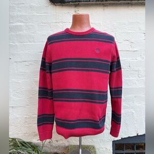 90’s CHAPS Red and Black Striped Men's Sweater Sz . M